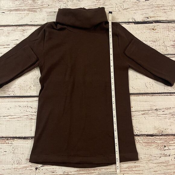 Vintage Roos Atkins Long‎ Sleeve Turtle Neck Brown Small Women's Made In Italy - Picture 7 of 9